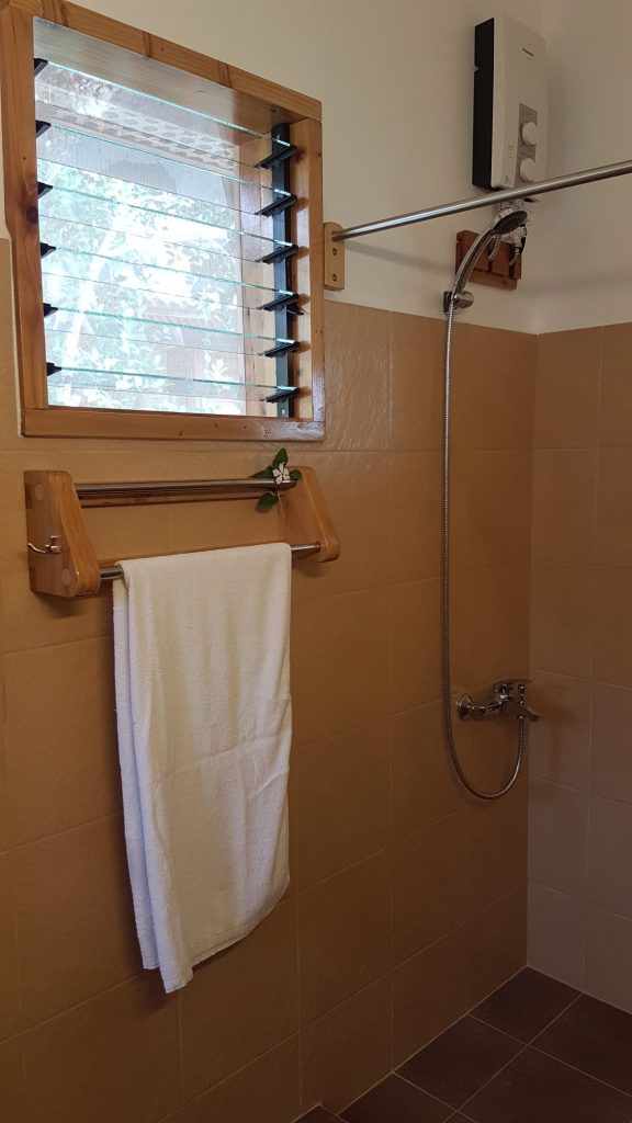 Cottage: shower and towel rail